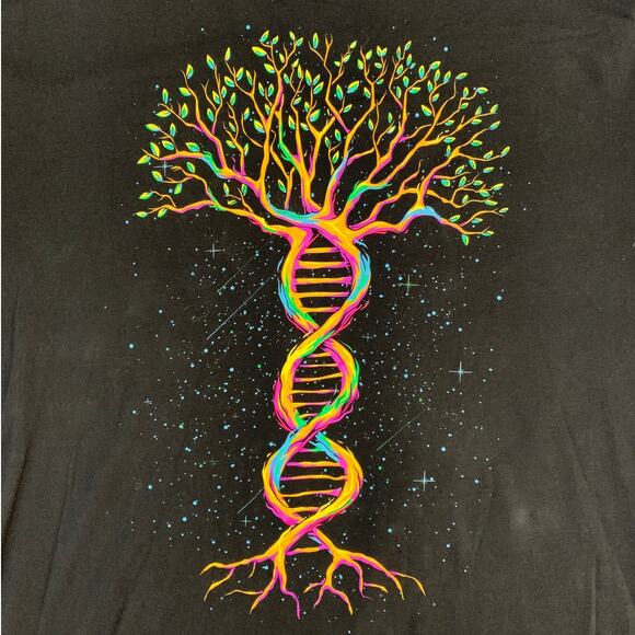 Mens NEON Tree of Life DNA Helix Into The AM Bright Space Wearable Art Galaxy - Picture 1 of 9